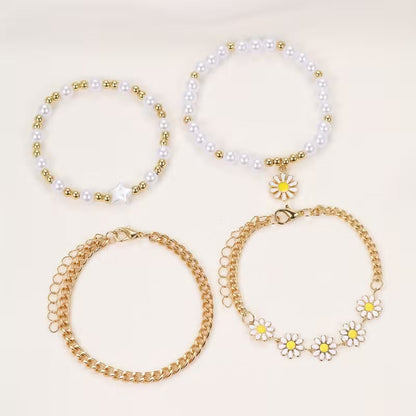 Elegant Pearl Layered Bracelet Set