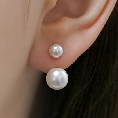 Elegant Double Pearl Statement Earrings