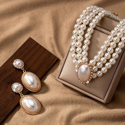 Timeless Pearl Strand Necklace Set