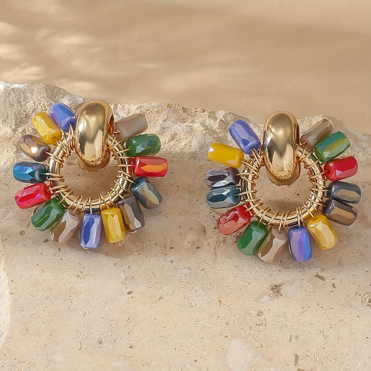 Elegant Pearl Beaded Fan Earrings