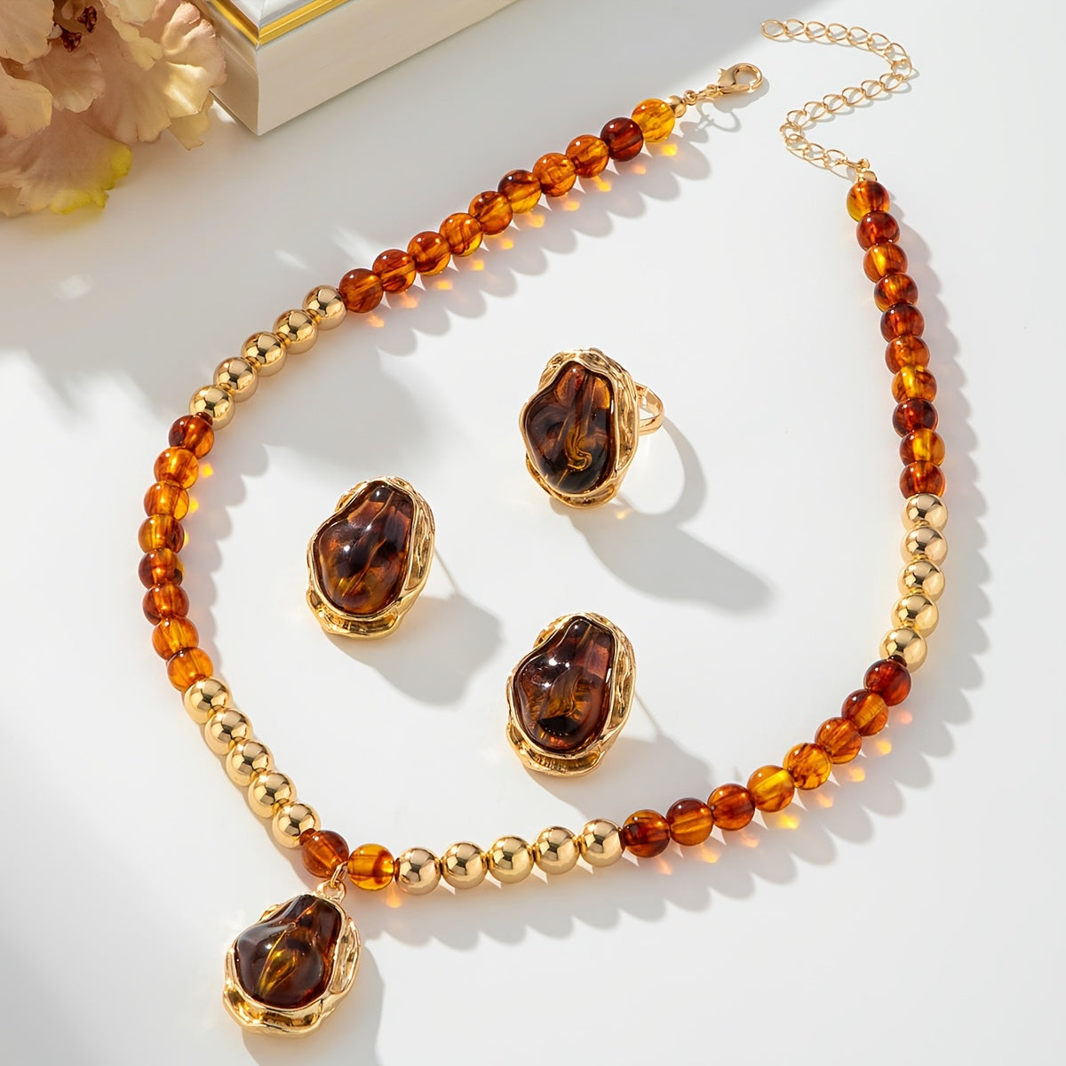 Sophisticated Golden Baroque Pearl Set