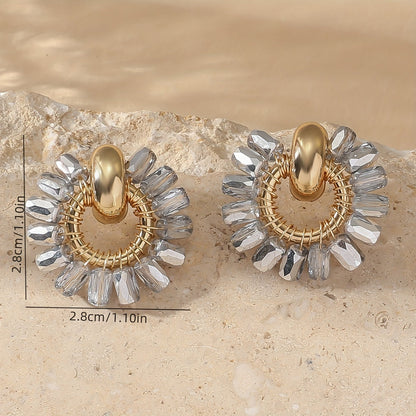 Elegant Pearl Beaded Fan Earrings