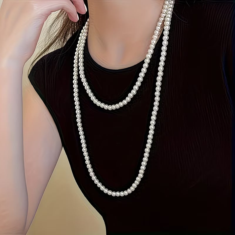 Elegant Double Pearl Necklace