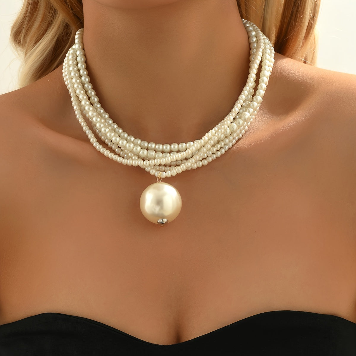 Elegant Twisted Pearl Statement Necklace