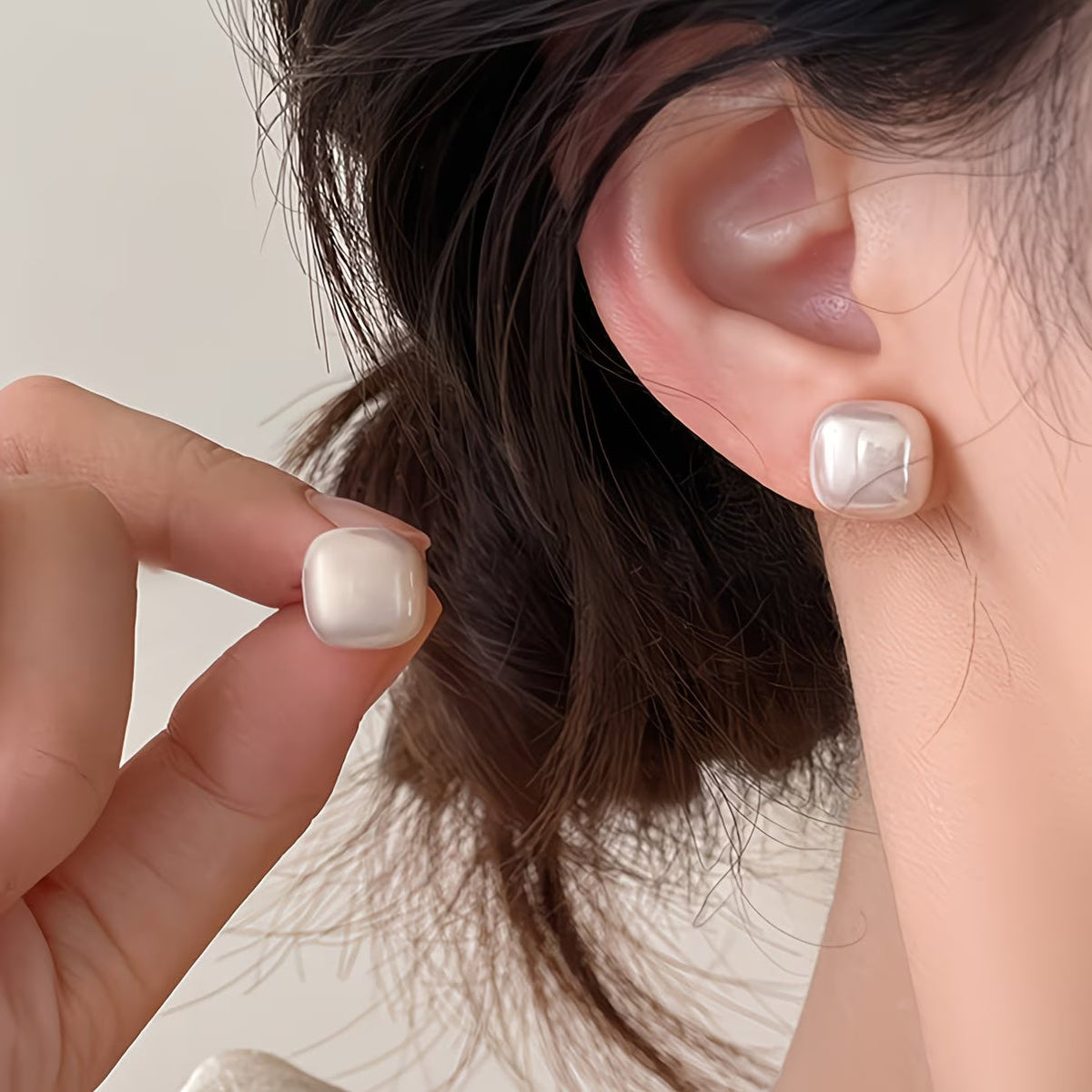 Elegant Square Pearl Earrings