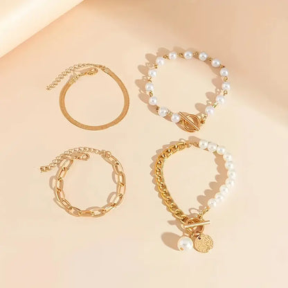 Sophisticated Layered Pearl Bracelet Set