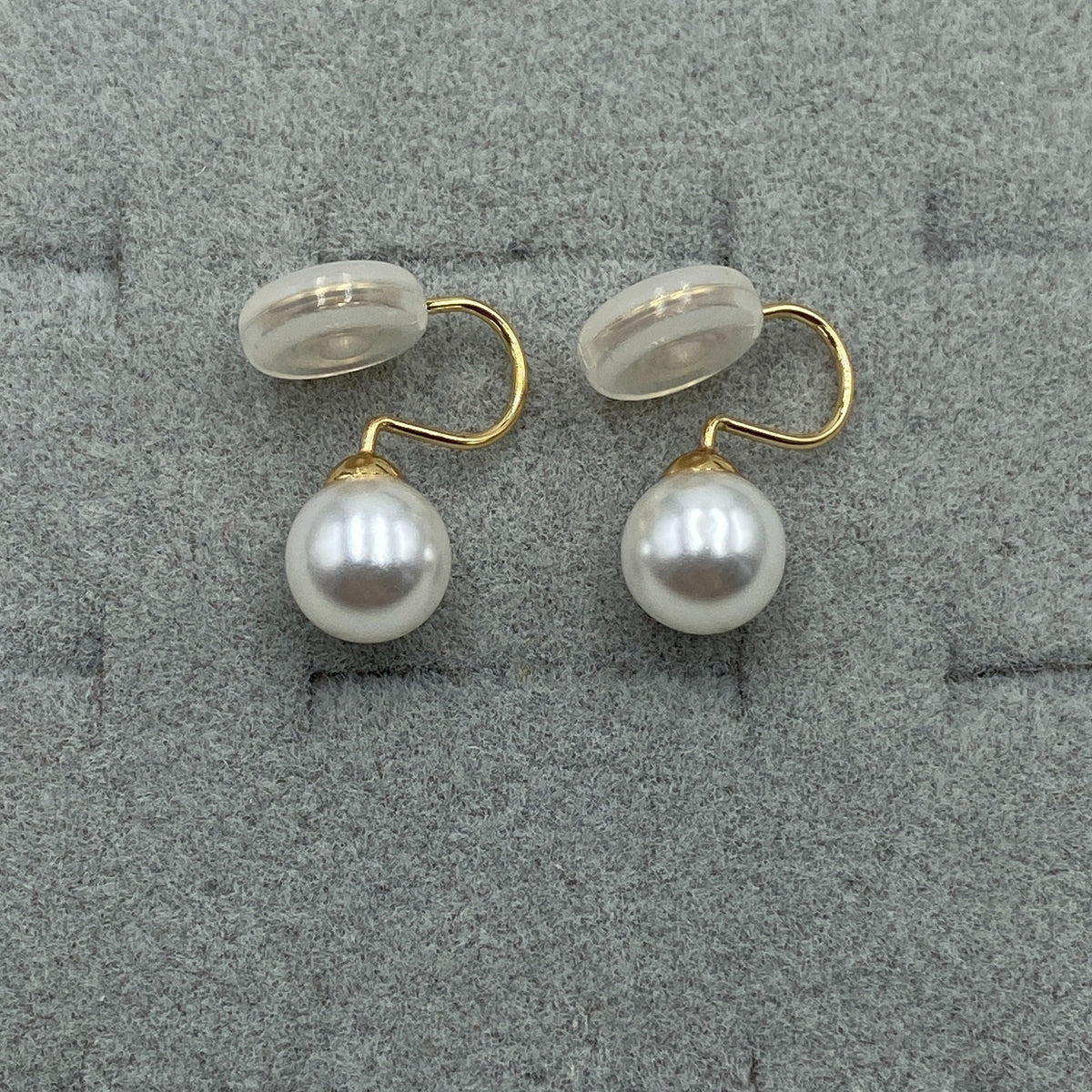 Elegant Gold Spiral Pearl Earrings