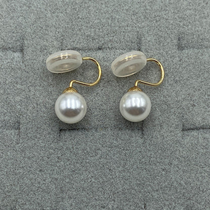Elegant Gold Spiral Pearl Earrings