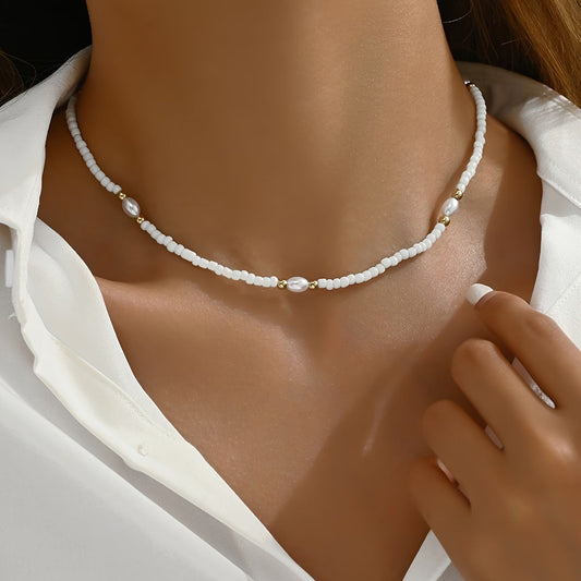 Elegant Pearl Beaded Necklace