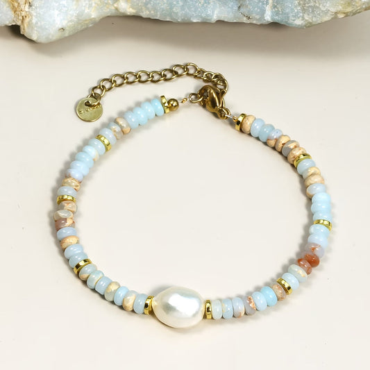 Elegant Turquoise Pearl Bracelet
