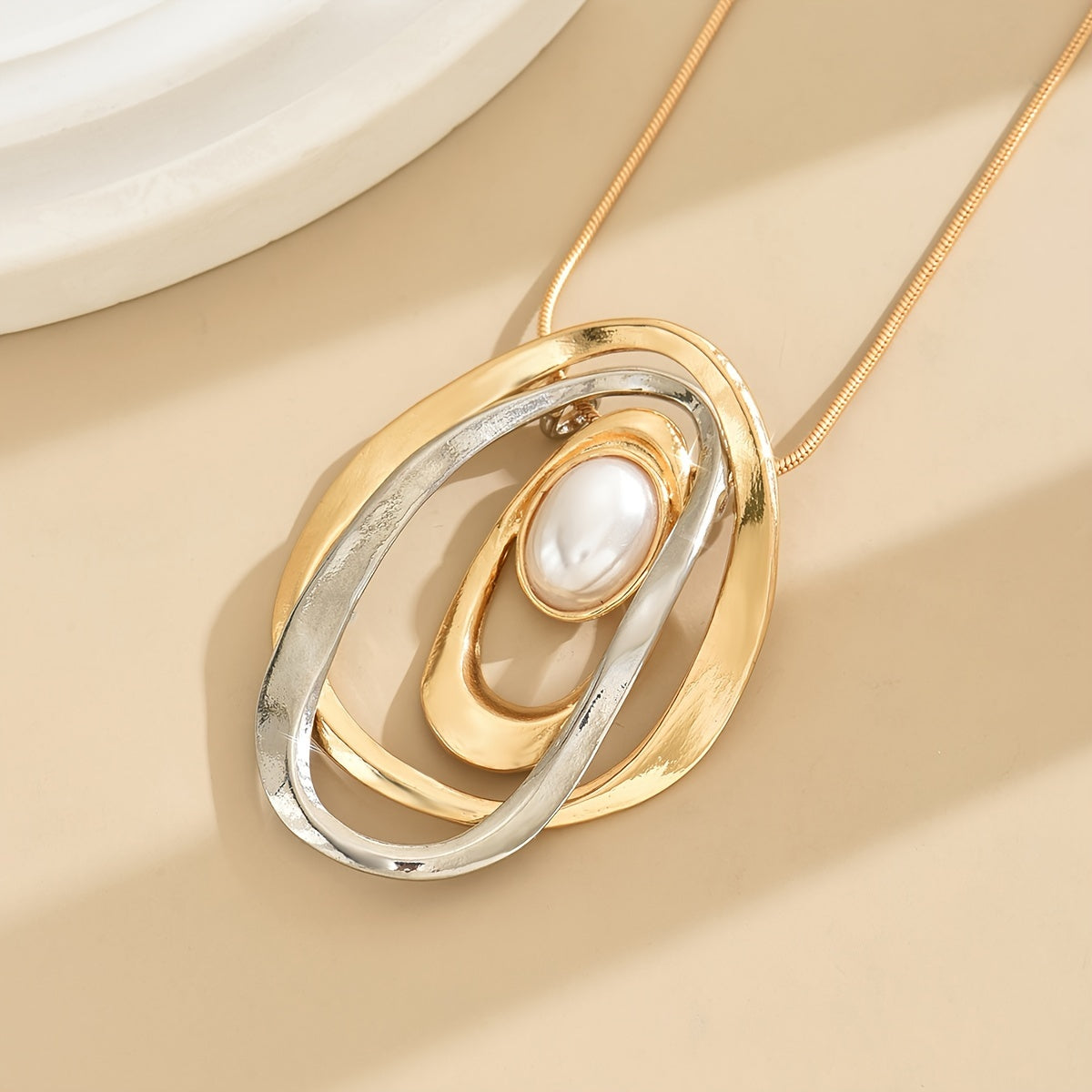 Elegant Pearl Cradle Necklace