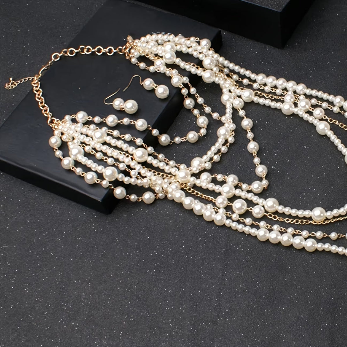 Elegant Layered Pearl Statement Set