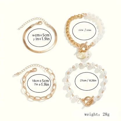 Sophisticated Layered Pearl Bracelet Set