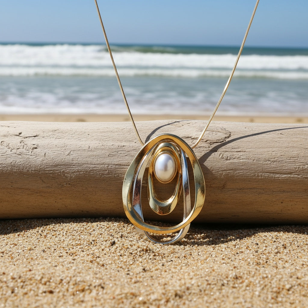 Elegant Pearl Cradle Necklace