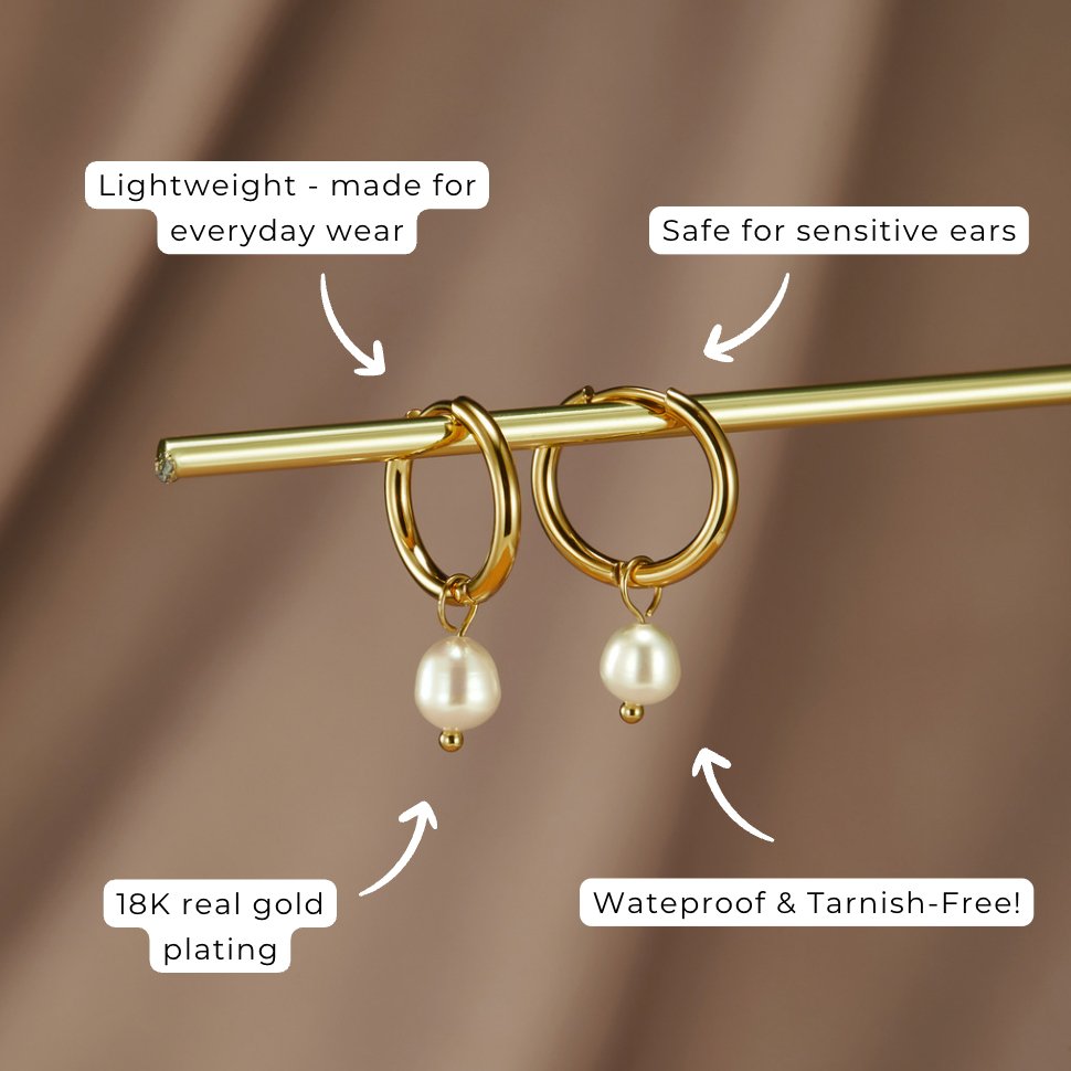 Elegant Pearl Hoop Earrings