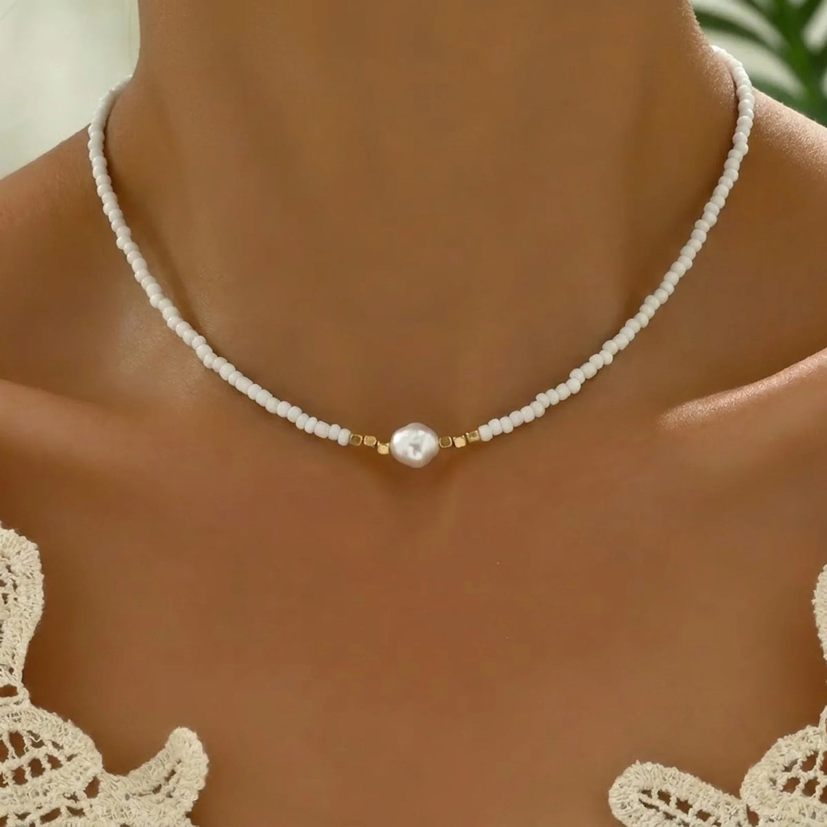 Elegant Pearl and Turquoise Necklace