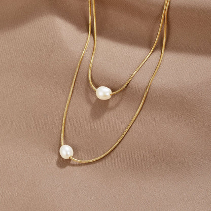 Elegant Layered Pearl Necklace