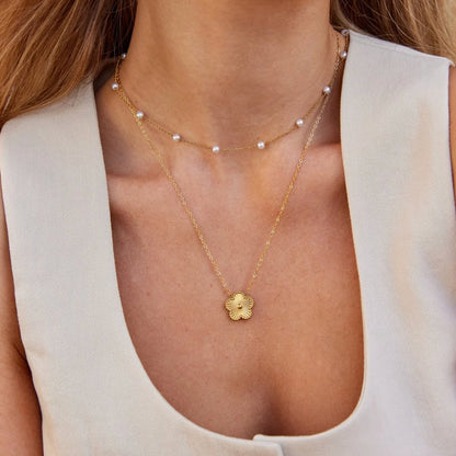 Elegant Pearl Gold Necklace