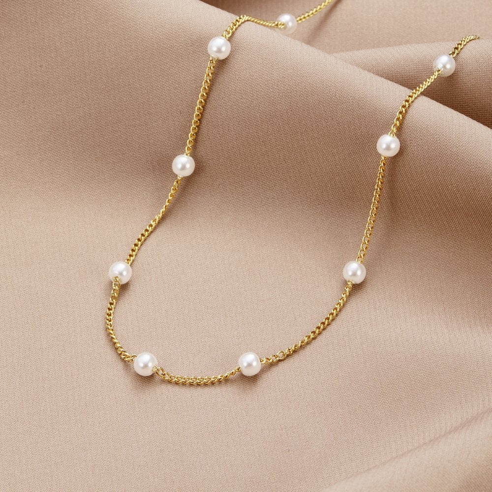 Elegant Pearl Gold Necklace