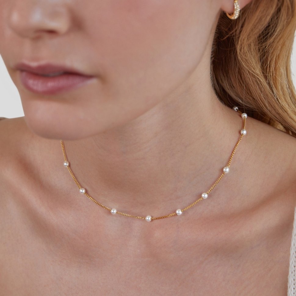 Elegant Pearl Gold Necklace