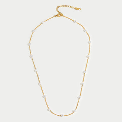 Elegant Pearl Gold Necklace