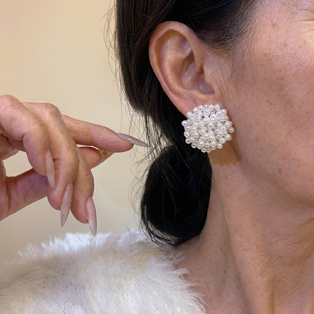 Sophisticated Pearl Inlaid Earrings