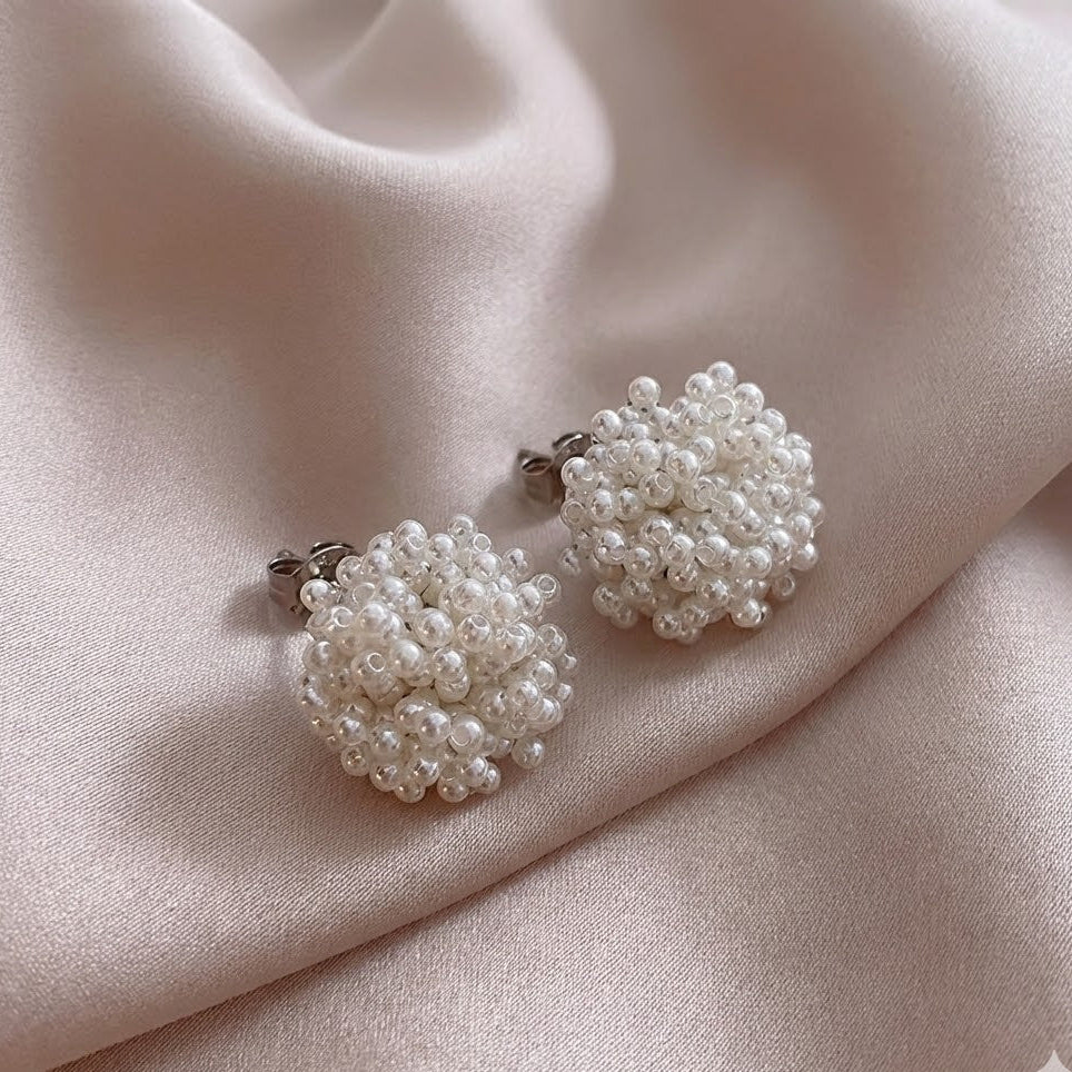 Sophisticated Pearl Inlaid Earrings